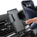 Car Phone Holder Mount, 360 Rotation Adjustable Vehicle Phone Stand with Metal Hook Clip, Auto Cellphone Holder Mount for Air Dashboard Windshield Vent, Universal for SUV RV Truck (Black)