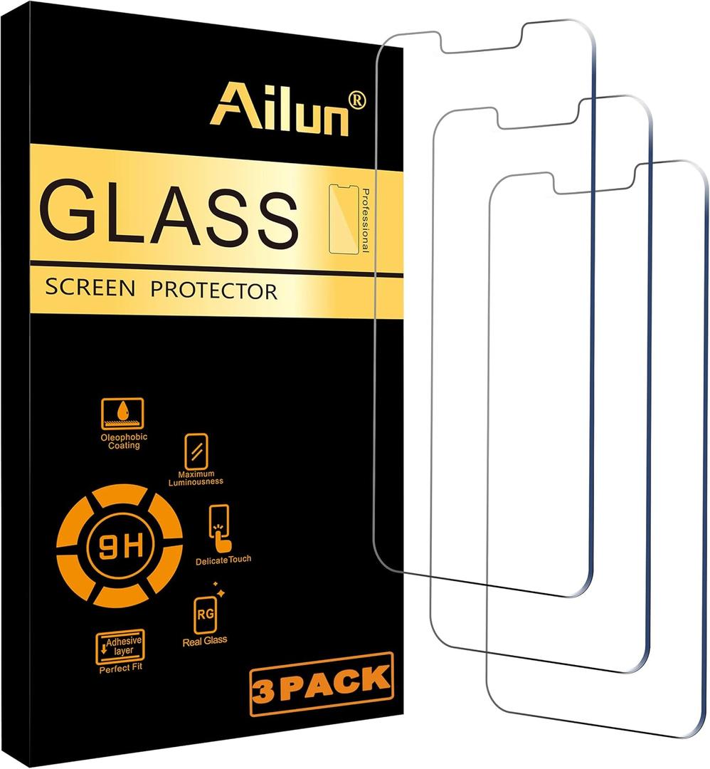 Ailun Screen Protector for iPhone 14 Plus/iPhone 13 Pro Max [6.7 Inch Display], 3 Pack Case Friendly Tempered Glass