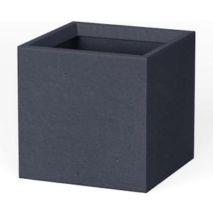 Kante 12 Inch Square Concrete Planter for Outdoor Indoor Home Patio Garden, Large Plant Pot with Drainage Hole and Rubber Plug, Charcoal