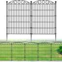 12 Panel Garden Fence - 36in H x 25.2ft L, No Dig Rustproof Metal Tall Animal Barrier for Dogs Rabbits, Decorative Outdoor Border for Yard, Patio, and Flower Beds