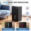 Dehumidifier for Home (85 OZ, 1000 sq ft) Small Dehumidifiers for Basement, Auto Shut-Off, Sleep Mode, 7 Color Light, Quiet Dehumidifier for Bedroom, Bathroom, Living Room with Drain Hose(Pure Black)