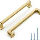HOME EDIT 5 Pack 6-1/4 Inch Brushed Brass Cabinet Handles Solid Zinc Alloy Pulls for Kitchen Cupboard & Drawer Hardware