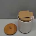 Ceramic Canisters Sets for Kitchen, Airtight Canister with Bamboo Lid, Ceramic Coffee Canister Kitchen Canisters for Countertop, Flour and Sugar Containers for Food Storage Jars, White, Set of 3