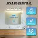 26" Motion Sensor Vanity Light Brushed Nickel, 3CCT 4-Light Modern LED Bathroom Lighting Fixtures Over Mirror, Dimmable Rotatable Head Wall Sconce, 3000K-6000K Color Selectable