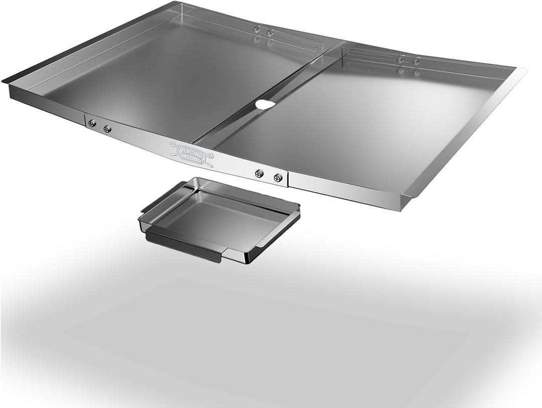 Stainless Steel Grease Tray with Catch Pan, Dyna Glo Grill Replacement Parts - Universal Drip Pan for 4/5 Burner Gas Models from Nexgrill, Charbroil, Expert Grill, BHG and More (24"-30")