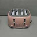 Mueller Retro Toaster 4 Slice with Extra Wide Slots Bagel, Defrost, and Cancel Function, 6 Browning Levels, Dual Independent Controls, Removable Crumb Tray and High Lift Levers, Pink