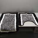 Pauwer Bathroom Rug Sets 3-Piece Shower Rugs with U-Shaped Contour Toilet Mat Absorbent Microfiber Plush Bath Mats Non Slip Machine Washable Shaggy Bathroom Floor Mats, Black (18"x26"+20"x32"+U Shape 20"x24")