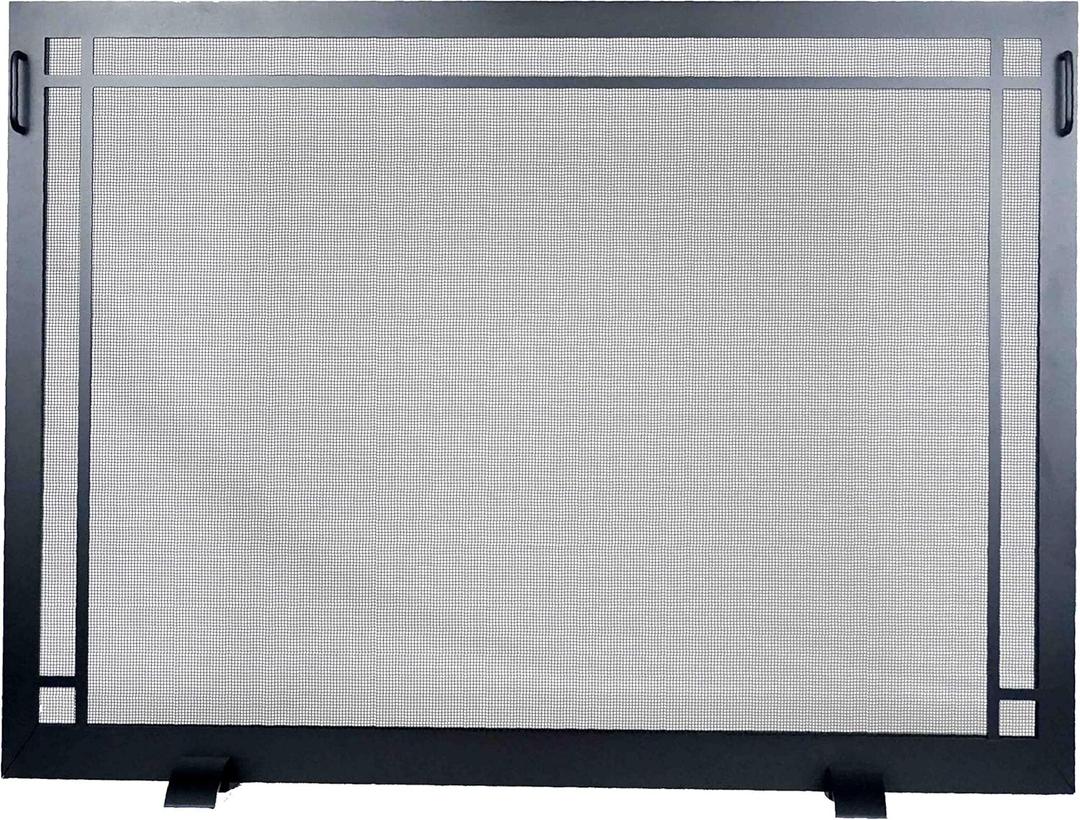 Fireplace Screen Craftsman Design 38 X 26 Textured Black