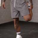 Men's Sweat Shorts Elastic Waist Drawstring 6'' Inseam Casual Gym Athletic Shorts with Pockets (S-3XL) (M)