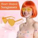 PLULON 6 Pack Orange Bob Wig with Heart Sunglasses and Hair Cap for Women, Colorful Cosplay Costume Neon Short Bob Wigs Funny Hairpieces Daily Bachelorette Halloween Costume Party Decorations