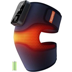Cordless Knee Massager with Heat Vibration for Pain Relief MAXwarm 4.0[2025 Upgraded] - Electric Heated Knee Brace with 5 Heat Levels and 3 Massage Mode, Gifts for Men Women(Blue, 1-Pack)