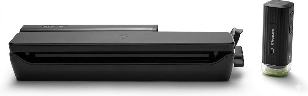 FoodSaver® Handheld+ 2-in-1 Vacuum Sealing System, Handheld and Countertop Vacuum Sealer, Matte Black