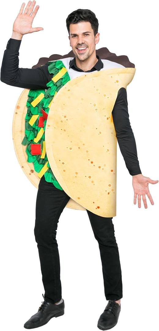 Spooktacular Creations Taco Costume Adult Halloween Costume Burrito Food for Halloween Dress Up Cosplay Party (Large)