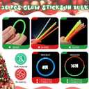 Christmas Party Favors 36Pcs Christmas Glow Stick Bracelet 36Pcs Merry Cards for Xmas Exchange Gifts Classroom School Glow in the Dark Party Supplies