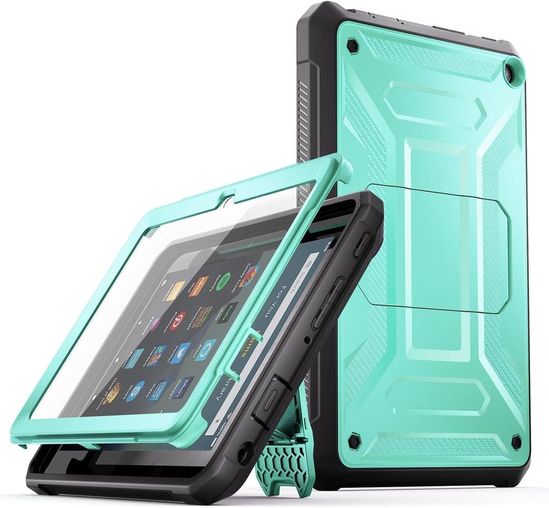 All-New 11 Tablet 11,DJ&RPQ Incompatible iPad TCL Full Body Rugged Hands-Free Viewing Stand Back Cover with Screen Protector-Green