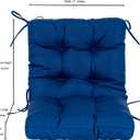 QILLOWAY Outdoor Chair Cushion for Patio Furniture, Waterproof Patio Cushions with Ties, Fade Resistant Replacement Pads for Outdoor Rocking Chairs,Royal Blue, Set Of 1