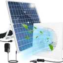 Solar Exhaust Fan, 25W Waterproof Solar Panel 8 Inch Ventilation Vent Fan for Greenhouse,Chicken Coop,Shed, Garage, Attic, Barn, Workshop Outside,14.8ft Cable