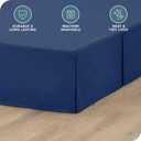 Bare Home Queen Bed Skirt - 15-Inch Tailored Drop Easy Fit - Bed Skirt for Beds - Center & Corner Pleats (Queen, Dark Blue)