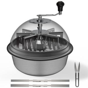 AC Infinity Bud Leaf Bowl Trimmer 16", Clear Visibility Dome with Sharp Stainless Steel Blades, for Twist Spin Cutting Leaves, Buds, Flowers, Hydroponics Plants (Grey)