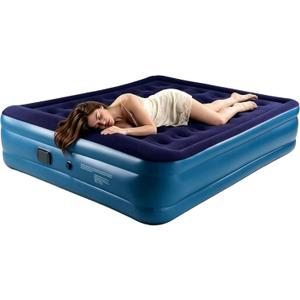 20 Inch Queen Air Mattress, Cordless USB-C Rechargeable Detachable Pump, 80"x60" Raised Bed with Built-in Pillow Top, 650lbs Heavy Duty Inflatable Mattress for Camping Tent Guest Use