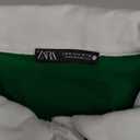 Zara Women's Green and White Polo-Shirts M