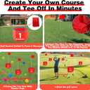 Backyard Golf Game with 2 Clubs, Portable 9 Hole Golf Course, Outdoor Yard Golf Chipping Game for Family and Adults, Beach, Park, Lawn, Field Day Reunion Party Games (Red)