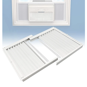 Flamorrow Window Air Conditioner Side Panels with Frame, Fits 5,000 BTU Window Air Conditioners, AC Accordion Filler Kit and Air Conditioner Curtain Replacement for Window AC Units