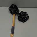 Loofah Back Scrubber for Shower | Bamboo Charcoal Fiber Infused | Loufas for Men & Women | Includes 1 Long Handled Shower Sponge, 1 Bath & Shower Luffa Pouf & 1 Hook to Hang Stuff (Slate Grey)