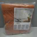 LAMIT 36 Inch Length Linen Curtains for Small Windows, Semi Sheer Light Filtering Panels Back Tab and Rod Pocket Country Decor Drapes for Basement/Kitchen, Burnt Orange, 2 Panels, 34 x 36 Inch