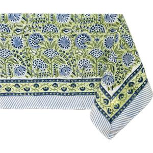 ATOSII Amara 100% Cotton Rectangle Fall Tablecloth, Handblock Floral Linen Table Cloth for Kitchen Dining Table I Parties Weddings Christmas I Fall Home Decor 60 X 108 Inches I 8 Seater