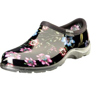Sloggers Original Waterproof Rain and Garden Shoe for Women Outdoor Slip-On Garden Clog - Made in The USA with Premium Comfort Insole and Arch Support - Ditsy Spring Black, Size 8