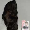 Black Mix Brown Wavy Wigs for Women 18 Inch Medium Length Short Wavy Wig Middle Part Synthetic Heat Resistant Natural Looking for Daily Party Halloween Use