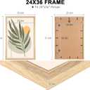 GULETHUN 24x36 Picture Frame, Natural Wood Poster Frame, Home Decor Natural Gallery Frames, Horizontal or Vertical Format, Sturdy, Plexiglass, Large Wall Decor, for Photos, Artworks, Posters