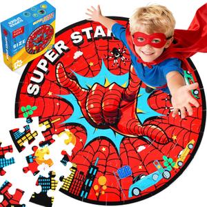 Spider Web Puzzles for Kids Ages 4-6, 70pcS Jumbo Floor Puzzle for Toddlers Ages 2-4, Preschool Toys Educational Puzzles for 3 4 5 6 7 8 Years Old Boys Girls Easter Basket Stuffers