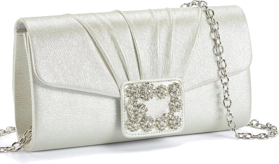Missnine Evening Bag Pleated PU Leather Clutch Purse for Women Elegant Formal Wedding Handbag Sparkling Party Prom Purse Missnine Evening Bag Pleated PU Leather Clutch Purse for Women Elegant Formal Wedding Handbag Sparkling Party Prom Purse