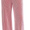 Sarin Mathews Wide Leg Casual Pants for Women High Waisted Cotton Jacquard Drawstring Loose Lounge Work Pants with Pockets