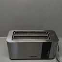 Mueller UltraToast Full Stainless Steel Toaster 4 Slice, Long Extra-Wide Slots for Bagels and Waffles, 6 Browning Levels, LED Display, Cancel/Defrost/Reheat Functions & Removable Tray, Kitchen Gadgets