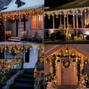 MUYUN Christmas Lights Outdoor Decorations 13.8ft 200 LED Christmas Lights with 12 Stars,Dimmable Curtain Fairy Light with 8 Modes for Wedding Party Holiday Christmas Decor(Multicolor)