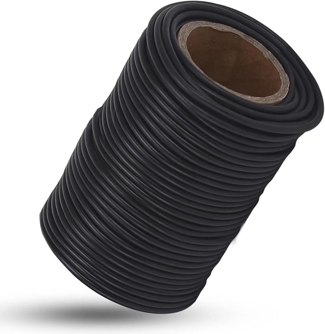 TELENT OUTDOORS 101 Feet Black Plant Twist Ties, Soft Plant ties for Vine Support, 3mm TPR Flexible Garden Tie for Plants Gardening Office Home Use