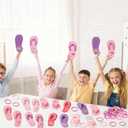 98pcs Valentines Day Gifts for Kids Children's Slipper Card with Hair Rope Set Valentines Day Gift Exchange Hair Accessories for School Classroom Boys Girls Toddlers and Kids Party Favor Sets