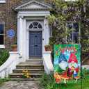 Spring Garden flag of Double Sided Double Stitching 12x18 inch Easter Spring Yard Flags for Outside Decor(Gnome)