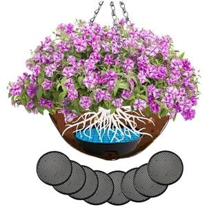 Kindo Gindo 8 Pack 6.7” 3-in-1 Plant Saucers Trays for Indoor Outdoor Flower Planter Pot Heavy Duty Plastic Water Drip Catcher PanSelf Watering Planter Insert Devices for Hanging Basket