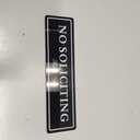 Kichwit No Soliciting Sign with Magnets on The Back, 8.7 x 2.3 Inches, No Soliciting Magnet for Door, Keeps Unwanted Visitors Away, Double Sided Adhesive Included (Black)