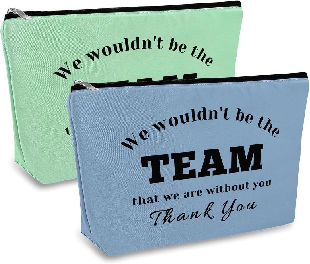 2 Pcs Coworker Colleagues Appreciation Gift Makeup Bag for Women Inspirational Gifts For Employee Birthday Gifts Cosmetic Bag Boss Leader Coach Thank You Gift Boss Day Retirement Leaving Farewell Gift