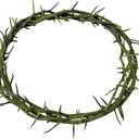 Jesus Crown of Thorns Headpiece-Crown of Thorns Ring, 7.5-8" Crown of Thorns Plant,Handmade Wearable Crown Decor for Christian Easter, Church Events, and Christmas Tree Topper