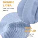 Glooarm 3 Pack Toddler Beanie Kids Beanie Winter Hats Knit Ribbed Boys Girls Beanies Warm Cuffed Caps (Blue)