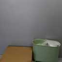 Supteron Bathroom Trash Can with Lid 3.2 Gallon Narrow Trash Can Small Plastic Trash Bin 12 Liter with Press Type Lid for Bedroom Bathroom, Mint Green