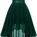 BeryLove Sequin Wedding Guest Formal Cocktail Dresses Prom Party Lace High Low Bridesmaid Elegant Dress (X-Large)