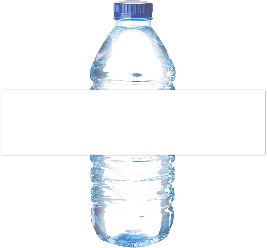 Mr-Label 8.11"×2" Waterproof Matte White Water Bottle Labels – for Inkjet/ Laser Printer – Self-Adhesive Wraparound - for Wedding|Baby Shower|Corporate Event (10 Sheets Total 50 Labels)