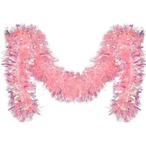 Pink Tinsel Garland for Christmas Tree Decorations Wedding Birthday Party Supplies 17 Feet